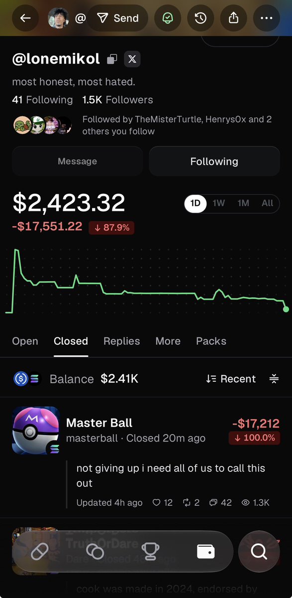 CadCryptoX's tweet photo. @lonemikol Told you guys he would dump it 💀 fucking faggot didn’t even last a day of bag working lmao @harrypauldavies you sure about your choice here now! https://t.co/rMmSGeEQEy
