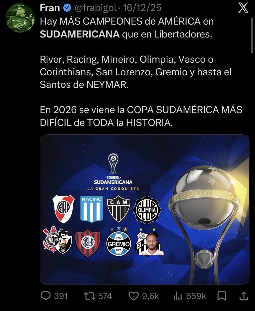 matee60788666's tweet photo. @lulacastagnello pero no se suponia que era mejor que la libertadores???? https://t.co/3Fx3mgwFjS