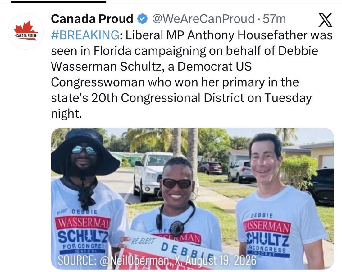 SeeClickFlash's tweet photo. @bruce_mcgonigal @SaskLass Here is Liberal MP Housefather campaigning in Florida in August for an American Democrat US Congresswoman. QED https://t.co/AAX4Aw0gM3