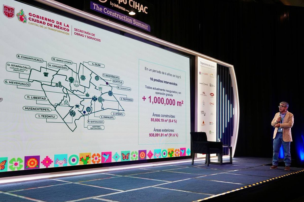 SOBSECDMX's tweet photo. En @Expocihac, la #SOBSE presentó este proyecto emblemático impulsado por la jefa de Gobierno, @ClaraBrugadaM. Un modelo de infraestructura social que transforma los espacios públicos y reúne servicios, actividades y cuidados para ampliar el acceso a derechos en un mismo lugar. https://t.co/q36goeGJpr
