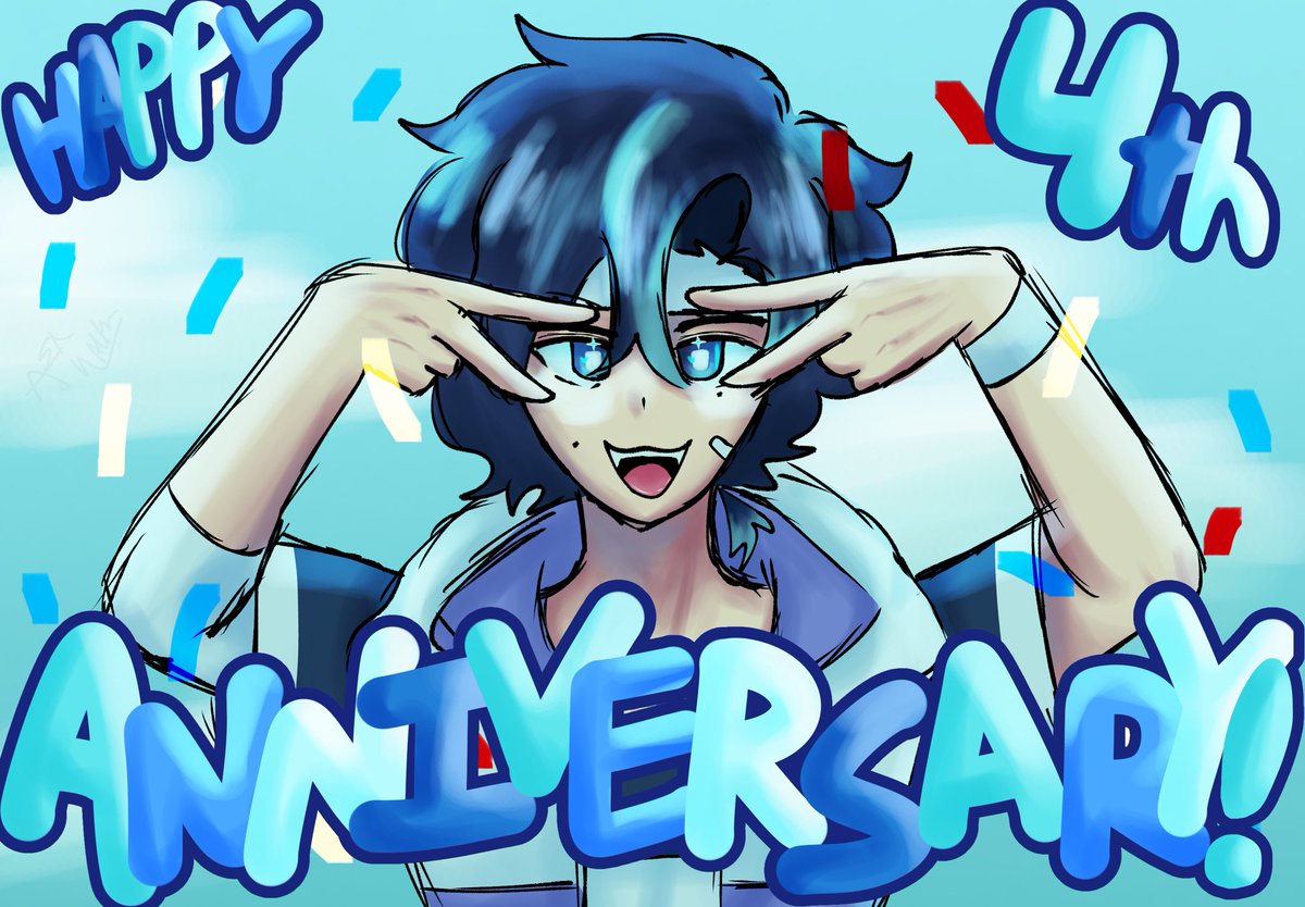 ASH_WALK3RZ's tweet photo. #Happy4thSenanniversary 
#SenasArt 
HAPPY FOURTH ANNIVERSARY SENAAAAA!
THANK YOU SO MUCH FOR 4 YEARS OF AMAZING CONTENT, AND WISH YOU THE VERY BEST FOR THIS UPCOMING YEAR!
LOTS OF LOOOVEEE!💙💙💙💙💙👾👾👾👾 https://t.co/tQTaeNuVon