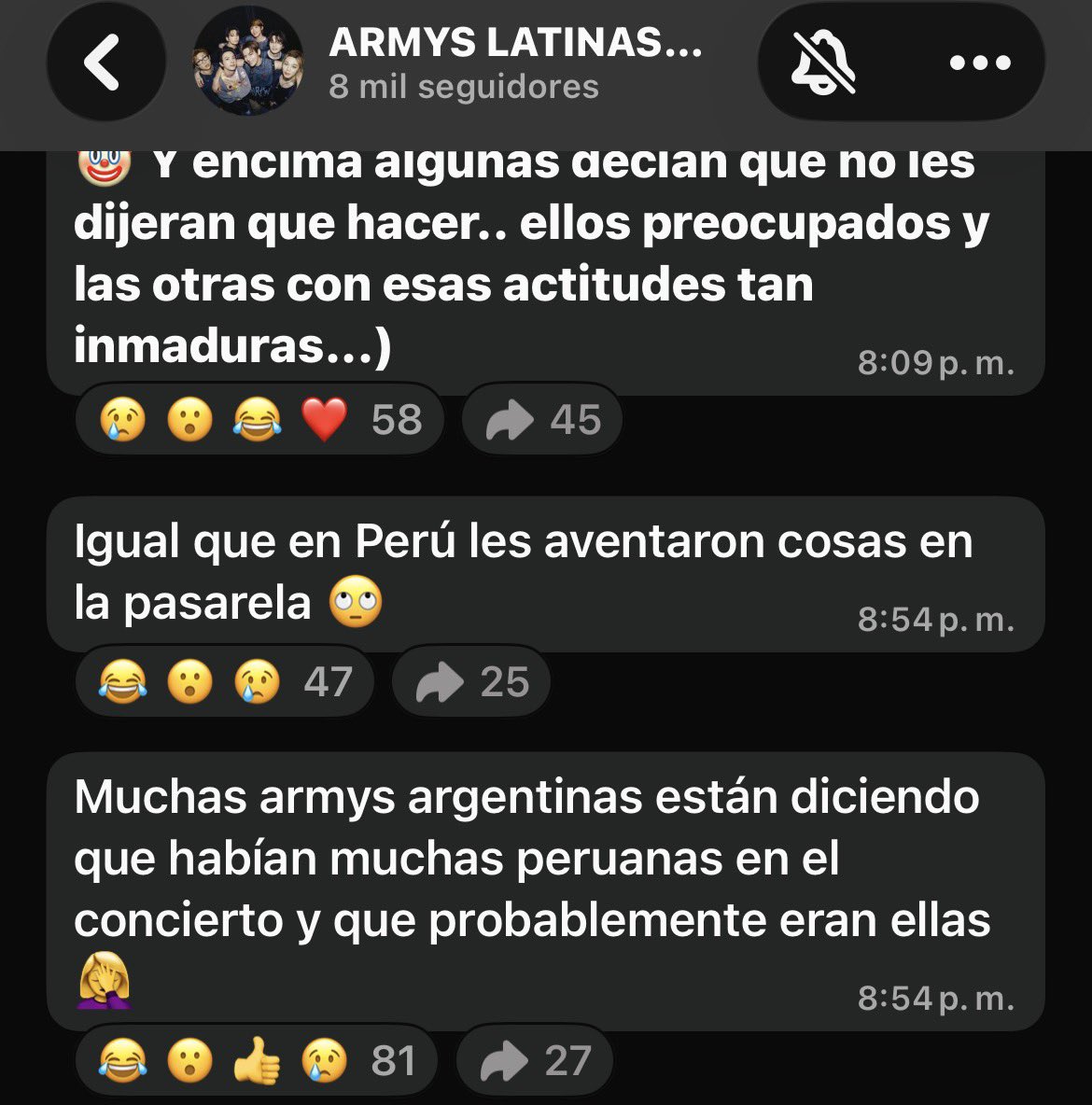 97milkjk's tweet photo. Este canal de WhatsApp lleva SEMANAS difamando a Army Perú y aún lo bajan. Háganme el favor de reportar en masas este canal de mrd. 

ARMY PERÚ EN NINGÚN MOMENTO TIRÓ OBJETOS A LOS CHICOS Y EN SC DE HOY HABÍAN DE OTROS PAÍSES QUE PERÚ 

Link: https://t.co/OfpdhCQDrg https://t.co/6Ob9oW3eOB