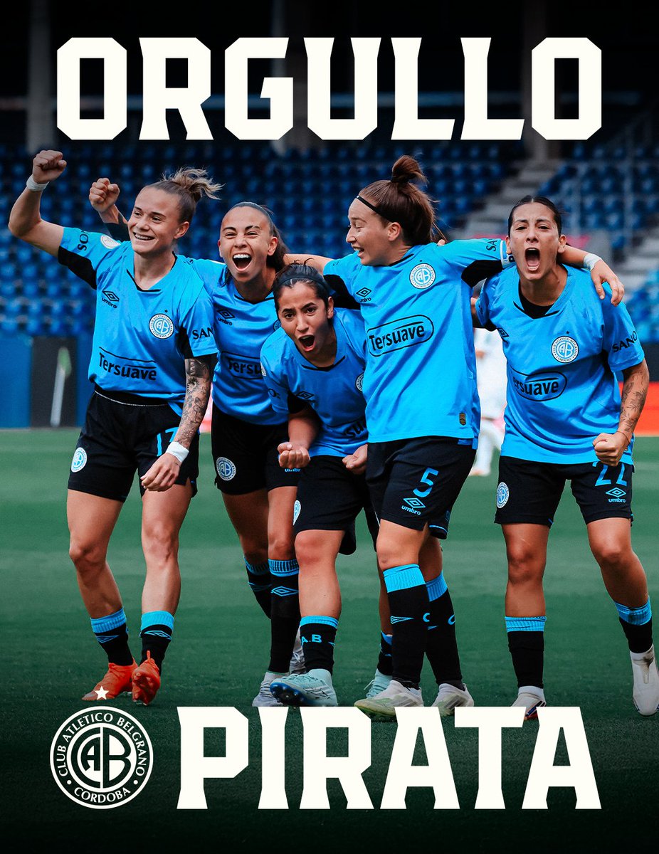 Belgrano's tweet photo. ¡Gracias, Piratas, por defender nuestros colores con tanta pasión, compromiso y orgullo en esta @LibertadoresFEM! ⚔️

Nos representaron en cada partido y demostraron, una vez más, lo que significa llevar este escudo en el pecho.

¡Todo @Belgrano está orgulloso de ustedes! 🏴‍☠️ https://t.co/GtlbukcWJ7