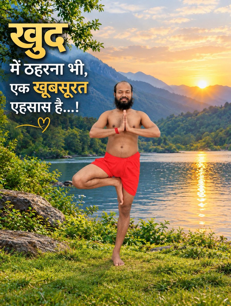 Swamitirthdev's tweet photo. Finding oneself is also a beautiful feeling खुद में ठहरना भी एक खूबसूरत एहसास है #Yoga #aasan https://t.co/JMRYvD0MPu