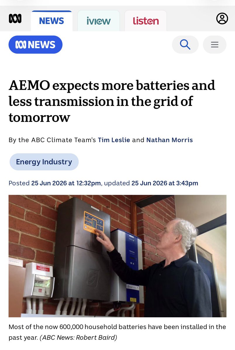 GreenTyler27's tweet photo. AUSTRALIA’S ENERGY GRID: HAVE WE GOT OUR PRIORITIES BACKWARDS?

If you deliberately set out to build an electricity system increasingly dependent on weather conditions, I suspect you’d end up with something resembling Australia’s current transition. Look at this morning’s AEMO snapshot:

🇦🇺 South Australia: −$15.46/MWh
🇦🇺 Victoria: −$7.51/MWh
🇦🇺 NSW: $118.73/MWh
🇦🇺 Queensland: $159.27/MWh
🇦🇺 Tasmania: $101.47/MWh

So it’s nearly $175/MWh separating South Australia and Queensland at the same moment this morning. And therein now lies one of Australia’s greatest economic challenges. In our pursuit of foolish net zero priorities, we’re progressively retiring a fleet of conventional power stations capable of providing large quantities of consistent, dispatchable electricity and replacing much of that generation with intermittent wind and solar. Wind and solar can generate remarkably cheap electricity when conditions are favourable but the wind isn’t always blowing, nor is the sun always shining. And Australian industry cannot simply shut down whenever the weather conditions are no longer favourable. The old set up wasn’t perfect, plants break down, require maintenance and have substantial operating costs but conventional generation provided a level of controllable output that wind and solar, by themselves, cannot replicate.

Now we’re having to build an increasingly complex combination of batteries, backup generation, interconnectors and transmission infrastructure just to maintain supply when renewable generation falls away. Somebody has to pay for all of it. The relevant comparison isn’t simply the cost of generating one megawatt-hour of solar electricity against one megawatt-hour of coal electricity, it’s the total cost of delivering reliable electricity, 24 hours a day, 365 days a year. How does Australia expect to rebuild manufacturing, expand mining, attract data centres and develop energy-intensive industries without abundant, dependable and internationally competitive electricity? Energy isn’t just another commodity. It’s the foundation of virtually every productive activity in a modern economy. The countries that can consistently deliver enormous quantities of affordable energy will possess a formidable competitive advantage. They’ll have greater opportunities to manufacture, process minerals, attract investment and improve living standards. Australia has extraordinary energy resources and we should be asking whether our energy policies are making those resources more economically useful or unnecessarily expensive to access. Reliable, affordable electricity is an economic necessity for our country.