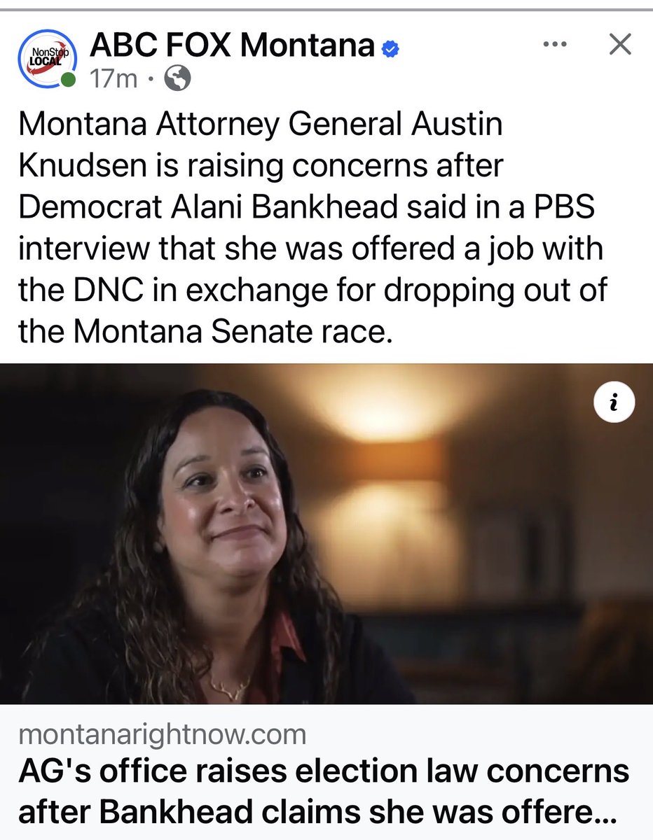 RepRNeill's tweet photo. Am I pissed at the @MTDems for breaking every law for Bodnar? Sure. 

But for the nominee to come out publicly like this and screw Dems?

This is a straight GOP operation and Bankhead was only too happy to throw the Dem party under the bus. 

She doesn’t give af about #Montana. https://t.co/NX52moKMJ4
