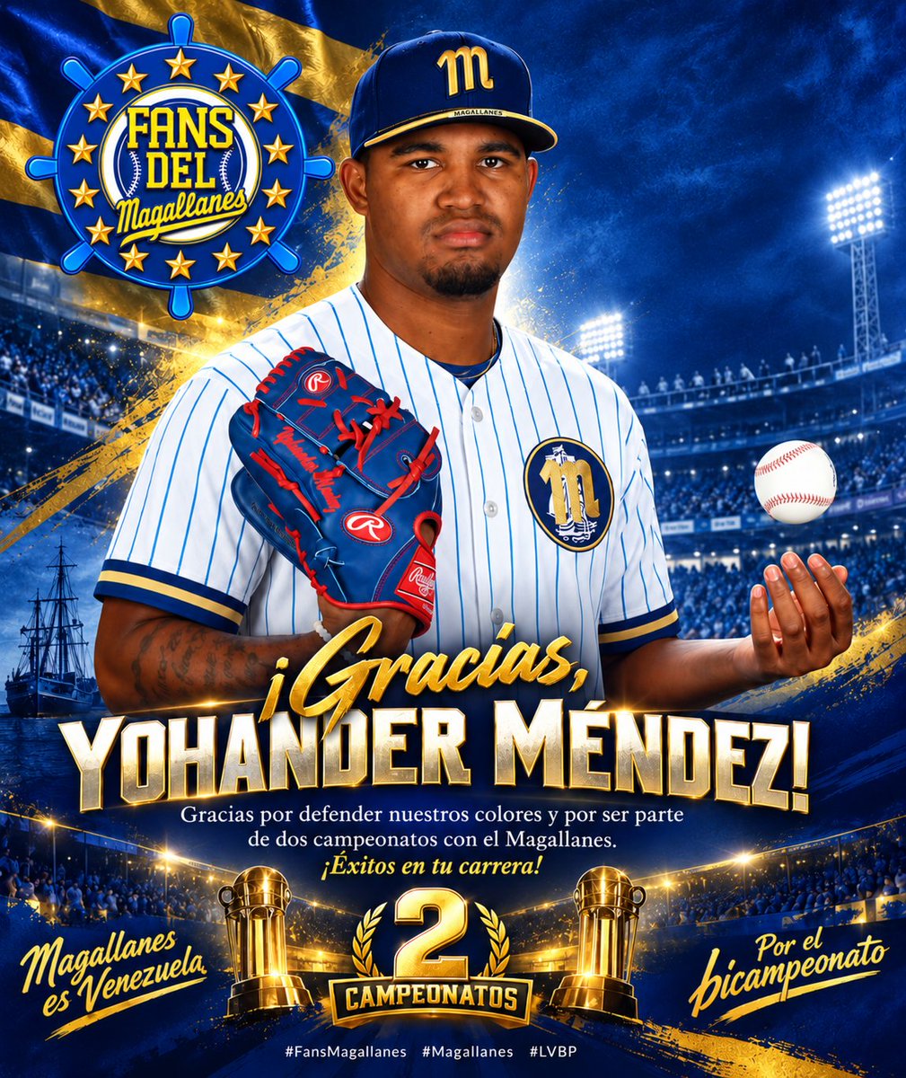 fansmagallanes's tweet photo. Hoy se dió a conocer que dejaron libre a Yohander Méndez. Desde aquí le damos las gracias por haber participado en par de campeonatos, el de la 2021-2022 contra Caribes de Anzoátegui quedará para la historia. Muchos éxitos y bendiciones.

#FansMagallanes #Magallanes #LVBP https://t.co/t7WTMHMasz