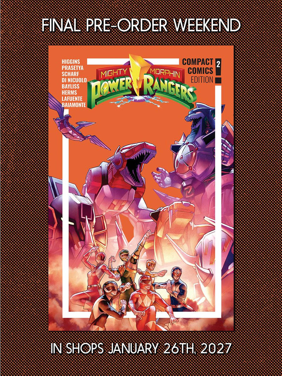 boomstudios's tweet photo. The Power Rangers face-off with a corrupted version of one of their own… it’s the epic finale against Lord Drakkon!

Pre-order writer Kyle Higgins and artists Hendry Prasetya and Jonas Scharf's complete saga with MIGHTY MORPHIN POWER RANGERS COMPACT COMICS EDITION VOL 2 today! https://t.co/2QKUtQdO0w
