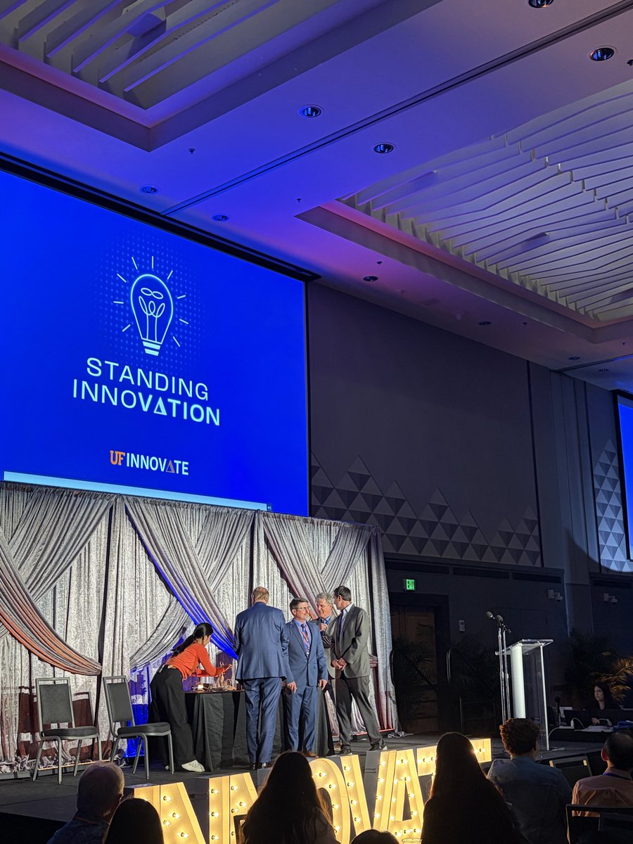 UFInnovate's tweet photo. Congratulations to Dr. David Arnold and Michael Gideons on receiving an #InventionoftheYear award for Chip Scif! 🎉 This innovative semiconductor technology helps protect critical microelectronics and enhance hardware data security. ⚡ #StandingInnOvation https://t.co/K1pf0j8zPe