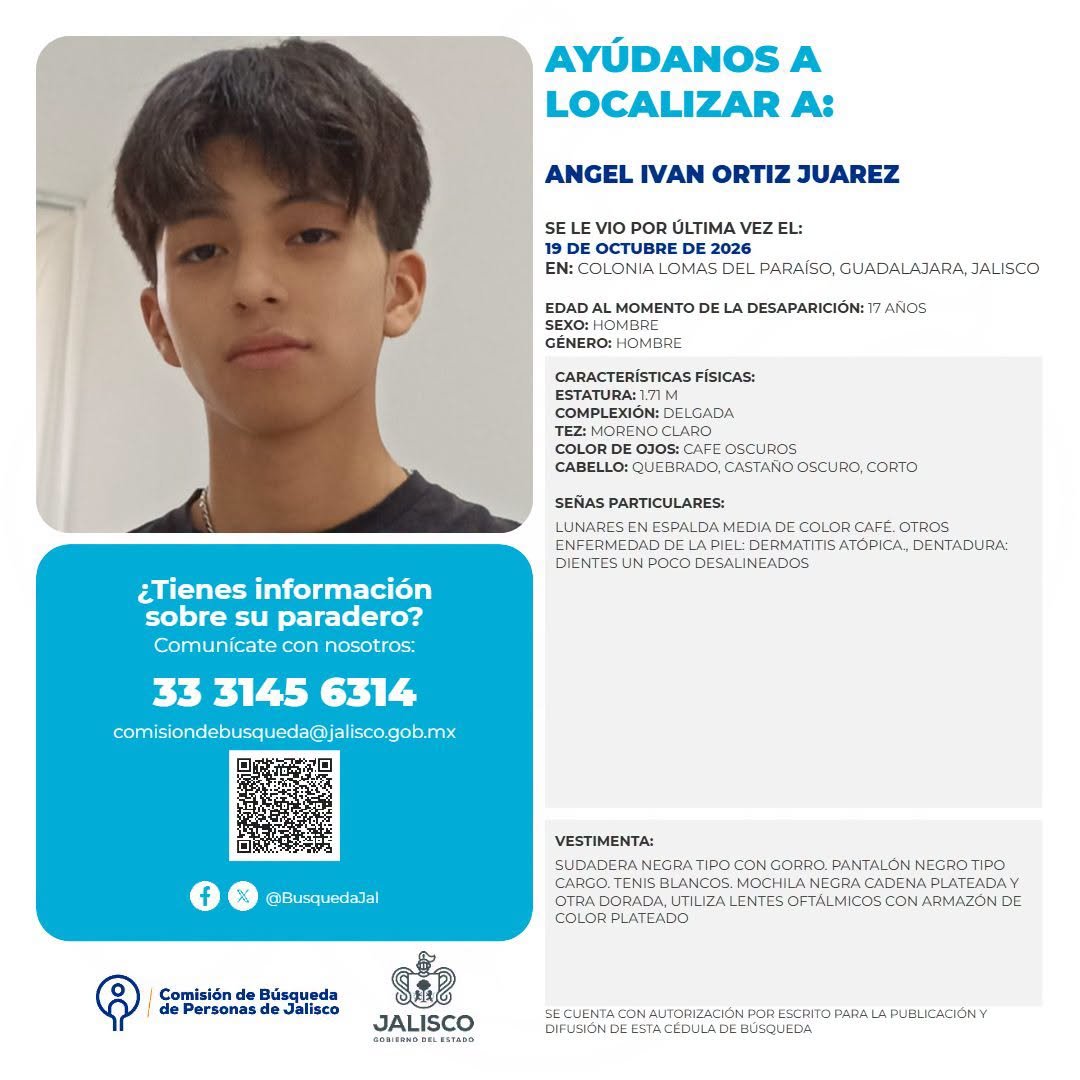 VMGlezR's tweet photo. Desaparece joven en #Guadalajara, #Jalisco (Lomas del Paraíso). https://t.co/XrkjkJqJQO