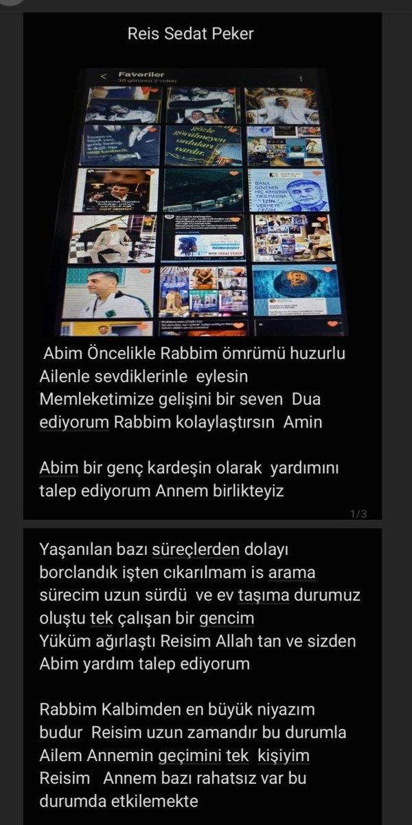 OmerBaslant's tweet photo. @sedat_peker  @hizirreis999 
Reisim @Annem için yardım talep ediyorum 
Hizmet ediyorum zorlanıyoruz
Allah Dua ediyorum Reisim 
Vesile oluşunuz  takdir senindir Reisim https://t.co/7G4sSblrlv