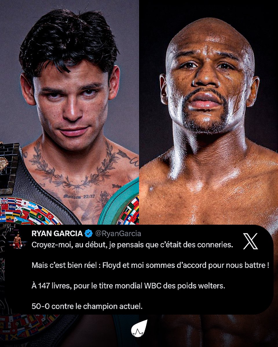 LaSueur_off's tweet photo. Ryan Garcia annonce un combat contre Floyd Mayweather (49 ans) pour le titre mondial WBC des poids welters ! 😳 https://t.co/ft9nSCmndV