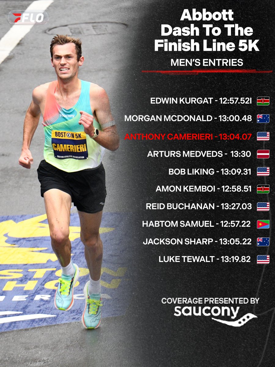 FloTrack's tweet photo. Loaded 5K Fields on Marathon Weekend 📈✈️

The Abbot Dash To The Finish Line 5K Pro Fields are stacked with National Champions and up and coming starts.

Swipe to check out the full fields. They'll race through Central Park on Halloween (Saturday, Oct 31) ahead of the 2026 NYC Marathon on Sunday.

FloTrack's #NYCMarathon coverage is presented by @Saucony