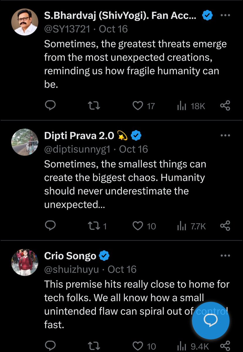 offshoreoddity's tweet photo. Every one of these accounts is a bot, not one damn real human amongst them. Every viral post with a video posted by a verified account is like this. Xwitter is a dead zone. https://t.co/KX2rJFfyoA