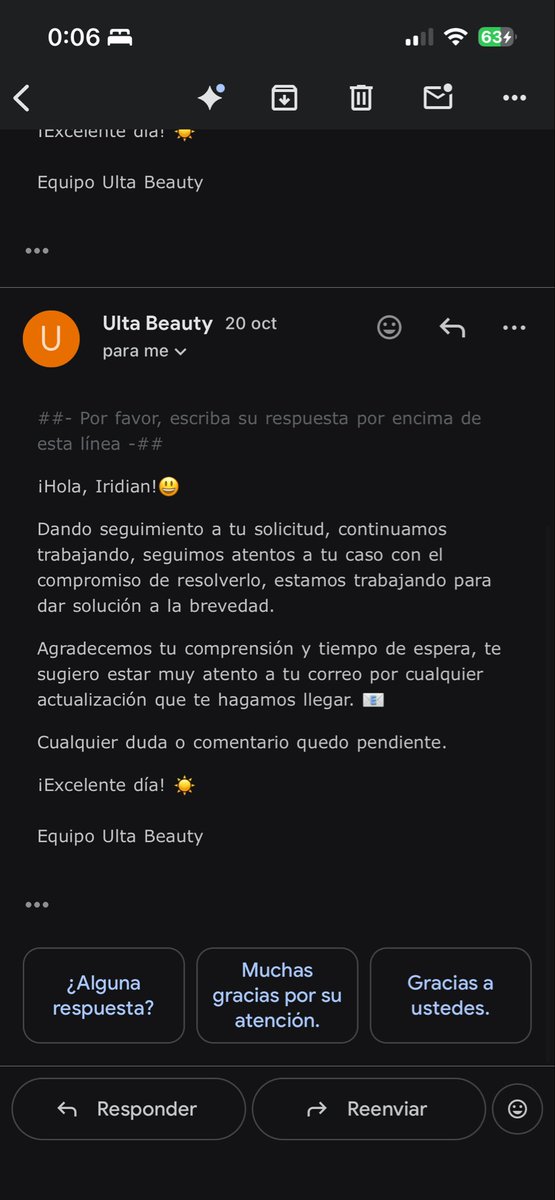 iridixn's tweet photo. @Profeco hice una compra en @ultabeauty México y esto fue lo que recibí. El paquete llegó el 8 de octubre y realicé la queja ese mismo día, estuvieron por dos semanas continuas dando una respuesta genérica y hoy me dijeron que no me darán mi reembolso completo. https://t.co/63wEvu6D4O