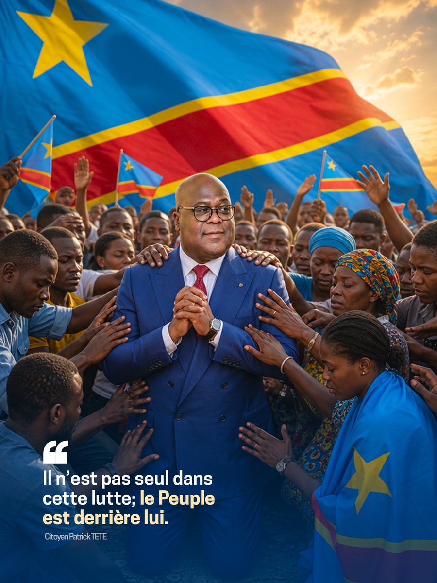 PatrickTetePT's tweet photo. 🇨🇩🇨🇩 Une chose est sûre : le Président de la République n’est pas seul dans cette lutte. Le peuple est derrière lui. 🇨🇩🇨🇩 https://t.co/KWML0ZqXDi