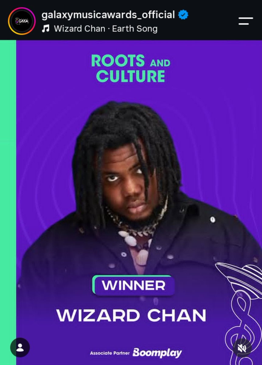 Burna_Archive's tweet photo. 🚨 WIZARD CHAN JUST WON BEST ROOTS &amp; CULTURE AT THE @GalaxyMusicAwrd https://t.co/ZjxxVOyje2