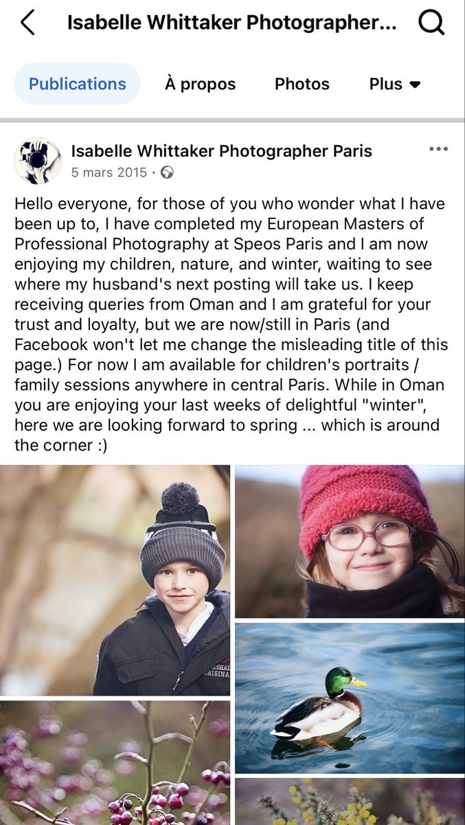 molimodli's tweet photo. @ClmentSabine @DamienRieu Sa mère est photographe et se paye des formations à 25k grâce au père. Elle voyage en Chine, à Oman, on lui ouvre même une exposition privée. Dure dure la vie d’expate. https://t.co/IGxFIfclOz