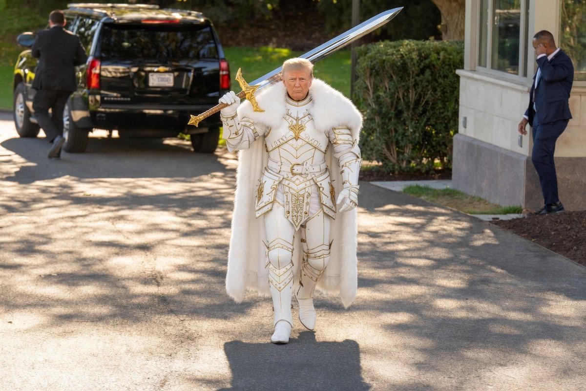 EricTheHeretic's tweet photo. @PenguinSix @POTUS he looks ready for battle https://t.co/yGuUyJ1iao