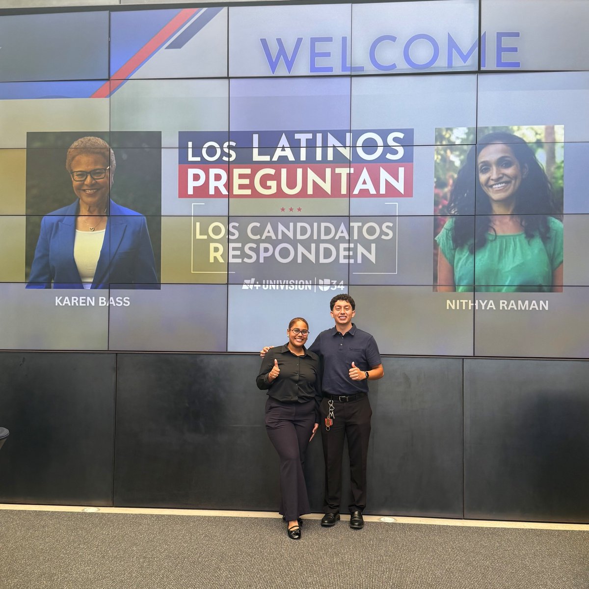 calstate's tweet photo. CSU students are bringing their voices to conversations shaping California’s future! #CAElections🗳️

Student leaders from @CalStateLA and @CSUSM represented the CSU at @TeleUniCompany LA mayoral and CA gubernatorial town halls, asking questions and elevating student perspectives. https://t.co/4esCoMed7T