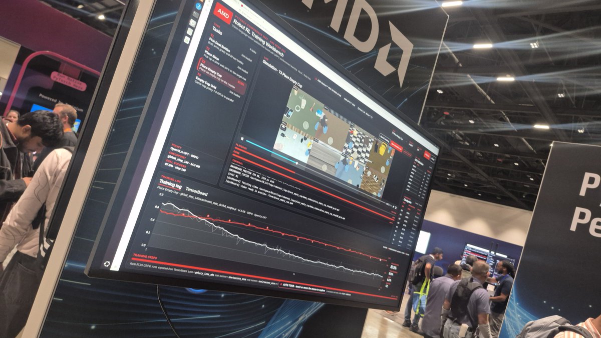 rohit_tanga19's tweet photo. Stopped by the AMD booth at PyTorch Conference 2026! 🚀 Great seeing the latest hardware demos, ROCm developments, and AI workload optimizations in action.
@AMD #AMDEvs #PyTorchCon2026 https://t.co/dcePaZkPUJ