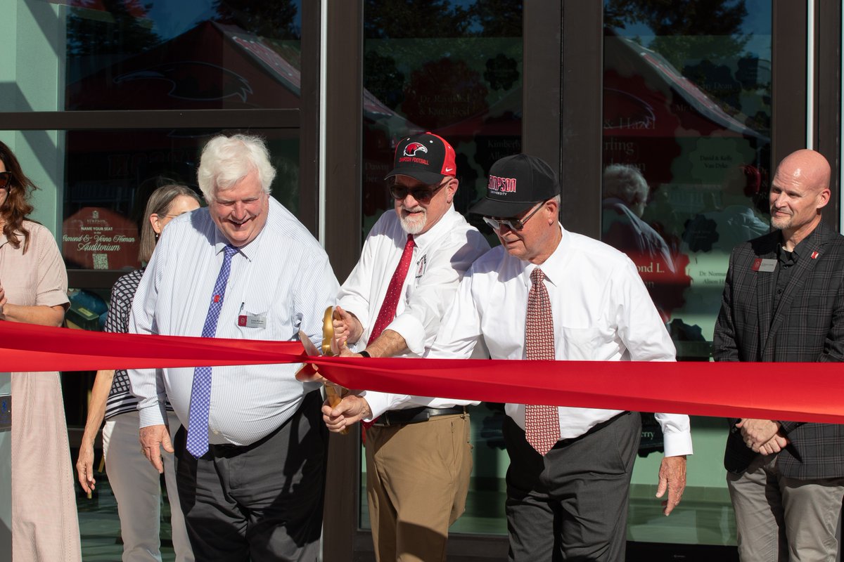 SimpsonU's tweet photo. A new chapter for STEM at Simpson University!

We celebrated the ribbon cutting of the Hugh and Hazel Darling Center for Business, Technology, and Engineering during Homecoming &amp; Family Weekend.

Learn more: https://t.co/Di1xdi5Lw5 https://t.co/mDowlQtPnb