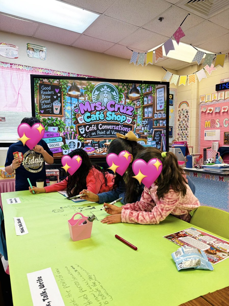 TeachMagicDaily's tweet photo. Thank you once again @Cameron9172 for helping me create meaningful learning experiences in my classroom!🥹 My students did a fantastic job during our Café Conversations today! They had so much fun sharing ideas, thinking critically, and learning from one another.☕️💕 https://t.co/CmSsCzQwWy