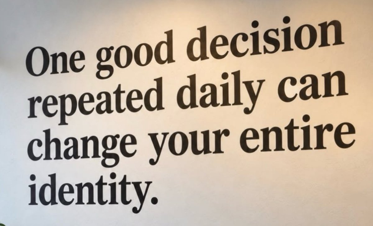 ThinkRichD7u's tweet photo. One good decision repeated daily can change your entire identity.

You don’t become confident and then start showing up.
You start showing up, and confident follows.

You don’t become discipline and then keep promises to yourself.
You keep the promises, and discipline becomes who you are.

Everyone repeated decision is a vote for the person you're coming.