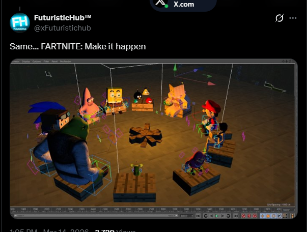 TeamCrafftastic's tweet photo. @xFuturistichub for a second i thought the *fortnite make it happen* was a reference to something lol https://t.co/RRxrIIsKj6