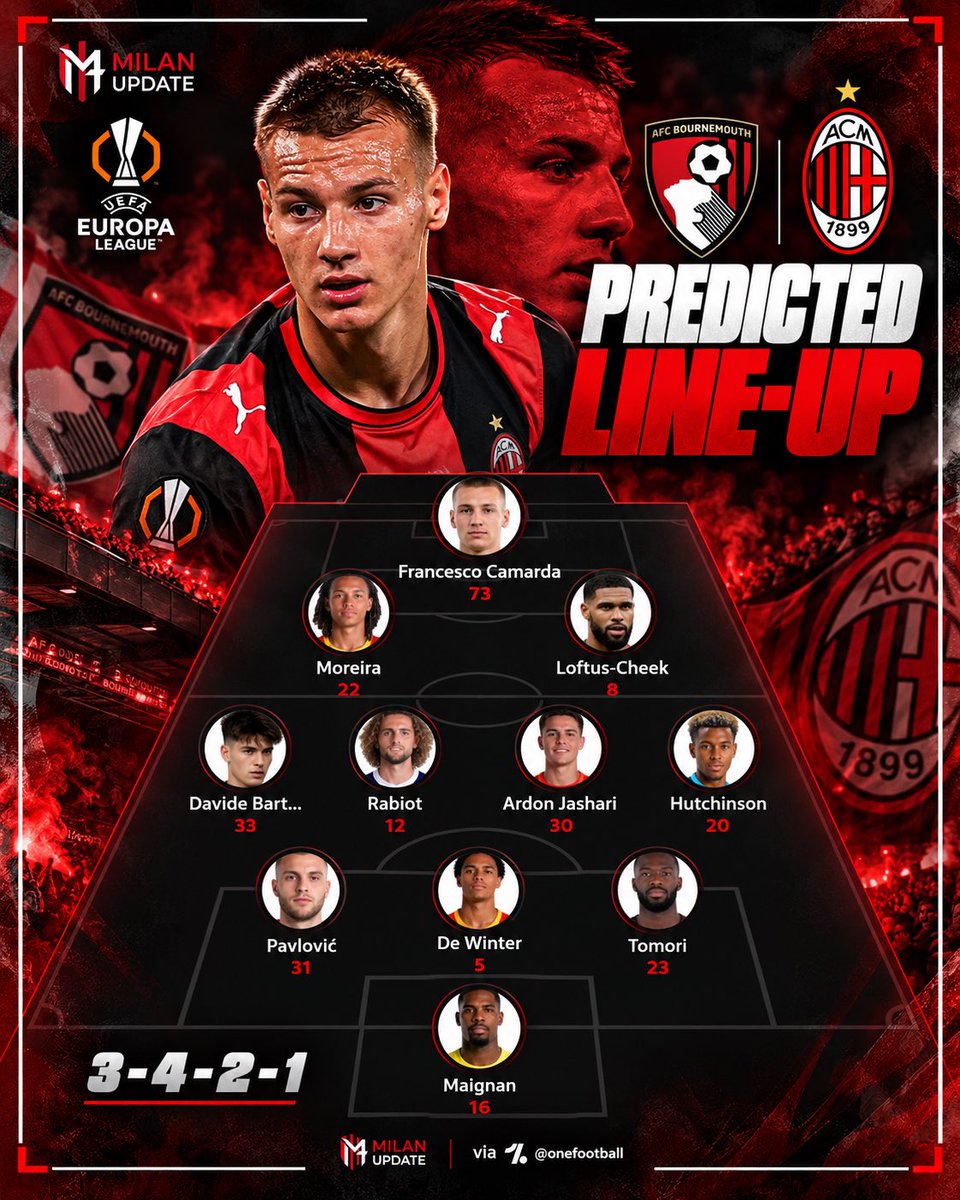 MilanUpdate's tweet photo. Daya juang Como yang mampu mengalahkan tim Liga Inggris harus bisa dicontoh Milan dengan membawa pulang 3 point dari Bournemouth.. Saksikan dini hari nanti live di @SCTV &amp; @vidio @EuropaLeague @afcbournemouth vs @acmilan https://t.co/PORlpNsUD8