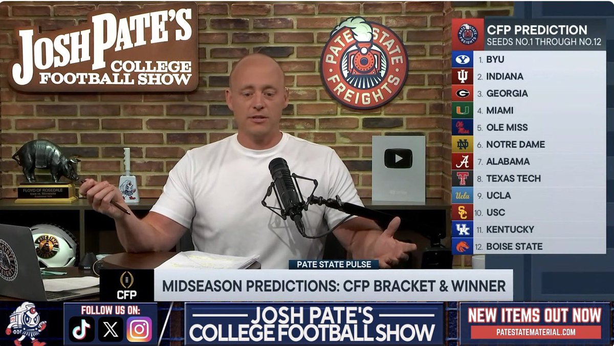 __XRPBYU_'s tweet photo. OMG. JoshPateCFB has BYU as the #1 seed in his CFP prediction.. Sound the alarms!! 👀🔥🔵 https://t.co/LeQRWPGqsy
