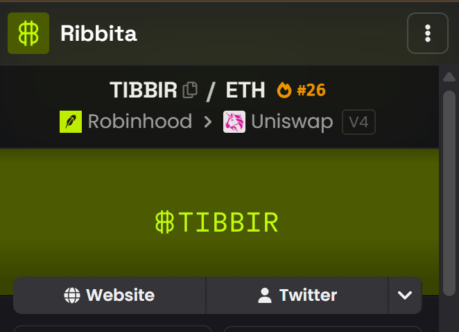 AltcoinMiyagi's tweet photo. look how clean the $TIBBIR rh branding looks

so smart https://t.co/9ihrBkGdr8