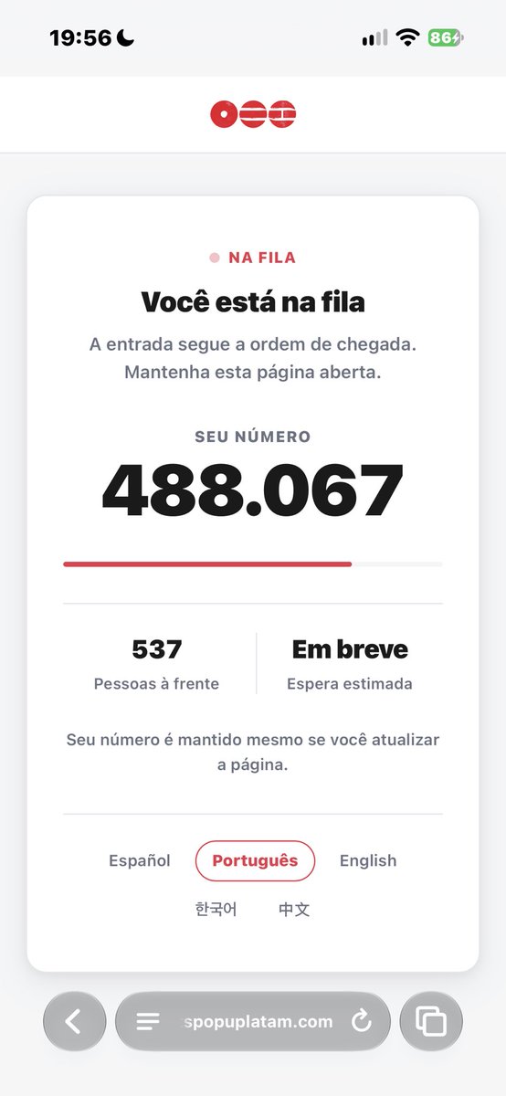 rmjikoo's tweet photo. surreal a organização da popup.. queria muito que com os ingressos fossem assim.. você acompanhar em tempo real a sua fila andar até você ser direcionada aos ingressos https://t.co/0IeR7f4WPS