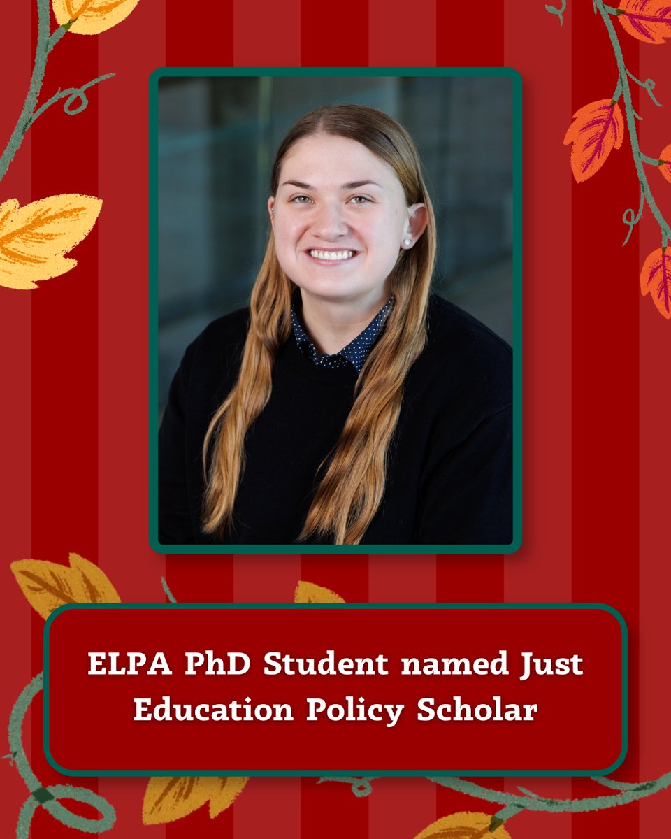 ELPAUW's tweet photo. Congrats to 3rd-year PhD student Gabbi Gruver, who was selected as a Just Education Policy Scholar!
#ThisIsELPA #ELPAExcellence #UWSoE #PhD #Research #GradStudent #GradStudentLife #GradSchool https://t.co/EzMmsM0Db6