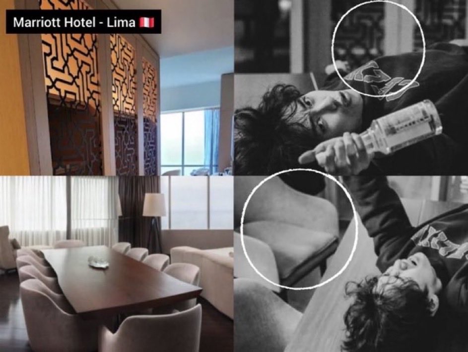 armyguay's tweet photo. ME ESTÁIS DICIENDO QUE ESTÁS FOTOS LAS HIZO EN LA SUITE QUE COMPARTÍAN EN LIMA ??????? https://t.co/uHP8KMOPu9