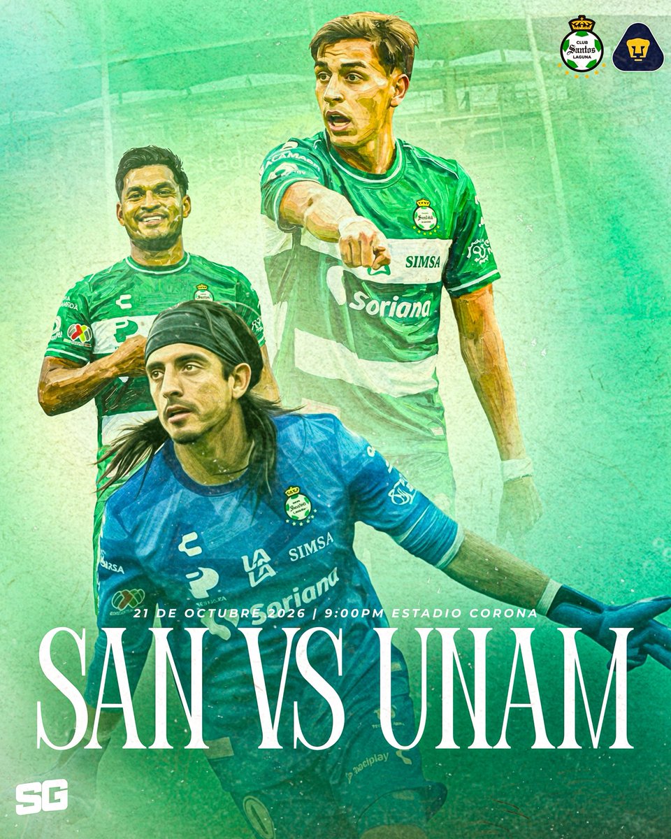 elgera0404's tweet photo. ¡HOY HAY FUTBOL, HOY JUEGA SANTOS! 🇳🇬

Santos Laguna recibe a los Pumas en la cancha del Corona, los Guerreros buscarán su sexto triunfo consecutivo.

#SantosLaguna #LigaMX https://t.co/H6Yt9NpuqH