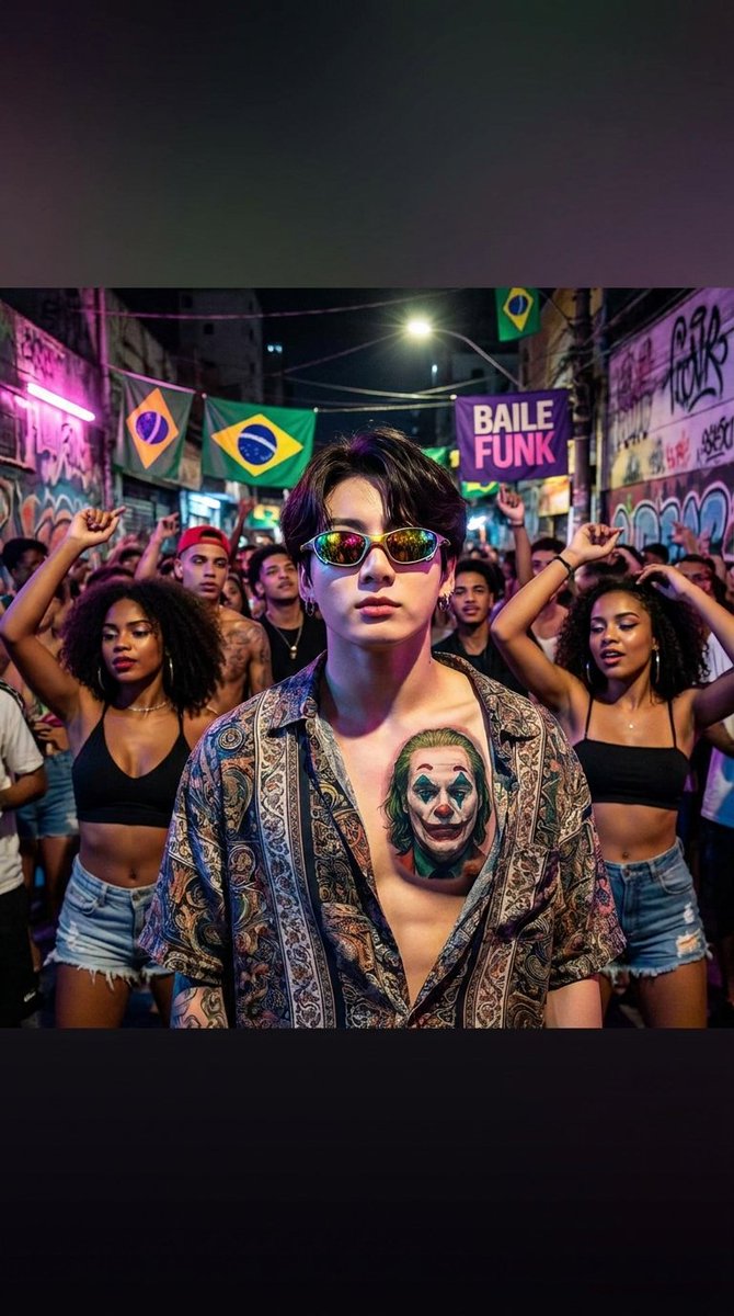 vibes64505's tweet photo. 🇧🇷🔥 JUNGKOOK NO BAILE FUNK DE SP?! 😭💋 BRO REALLY CAME TO BRAZIL 🇧🇷🕶️

#Jungkook #정국 #BTS #BaileFunk #AIArt https://t.co/73WlQ1s1eO