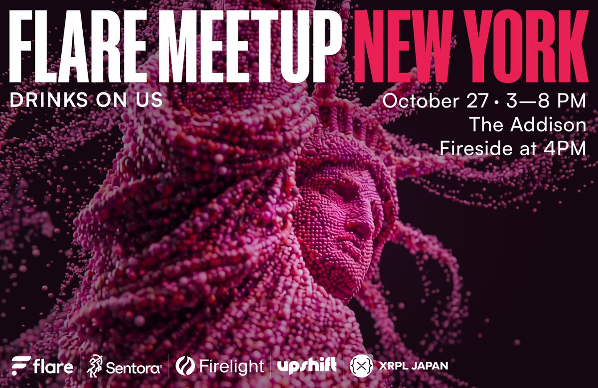 FlareNetworks's tweet photo. Flare Meetup New York 🗽

Flare is hosting a meetup during @RippleSwell on October 27th at The Addison NY, steps away from the Swell venue.

Come meet builders, traders and founders, including @upshift_fi, @SentoraHQ, @Firelightfi and @XRPLJapan, over an open bar and bites.

Space is limited. Request to join: https://t.co/J5T4r9kE4B