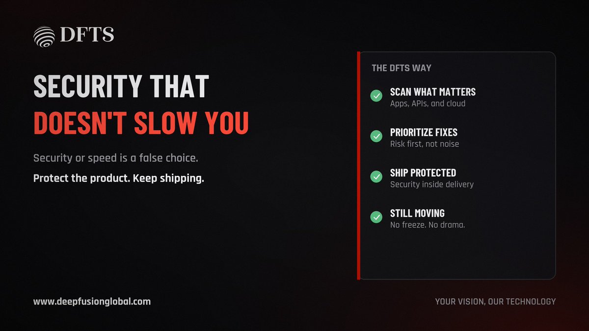 dftsglobal's tweet photo. Security or speed is a false choice.

Scan. Prioritize. Ship protected.

That’s the DFTS way.
Protected. Still shipping.

https://t.co/YrW8tV7din https://t.co/PveQzDOVJI