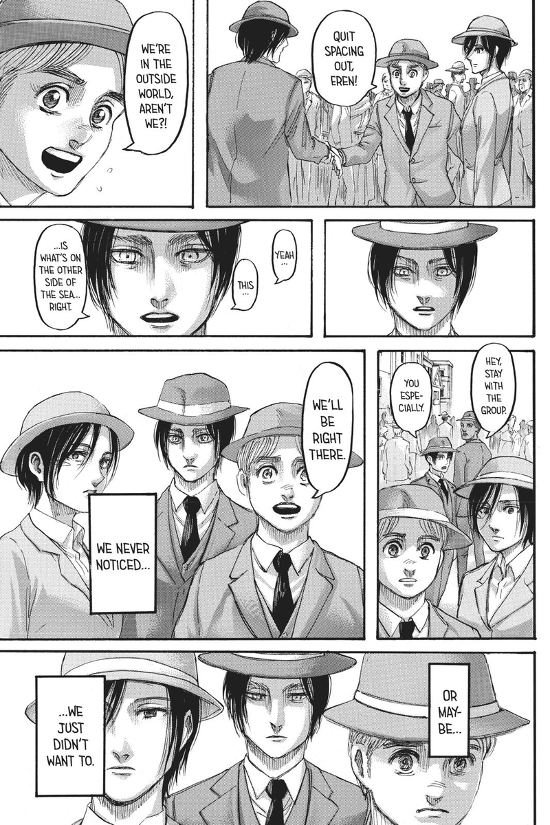 wuuuke's tweet photo. The more and more I think about and revisit it, the more I begin to believe 123 might be a top 5 chapter in Attack on Titan https://t.co/Ut5RNHekzv
