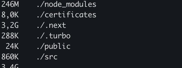 DeepknowledgeU's tweet photo. 860KB of actual code. 
800M node modules, 
3.2G of Next JS artifacts.
Another app in our monorepo has a 10G .next folder. God save Software Engineering from this shitshow. https://t.co/oc2DS9jvd3