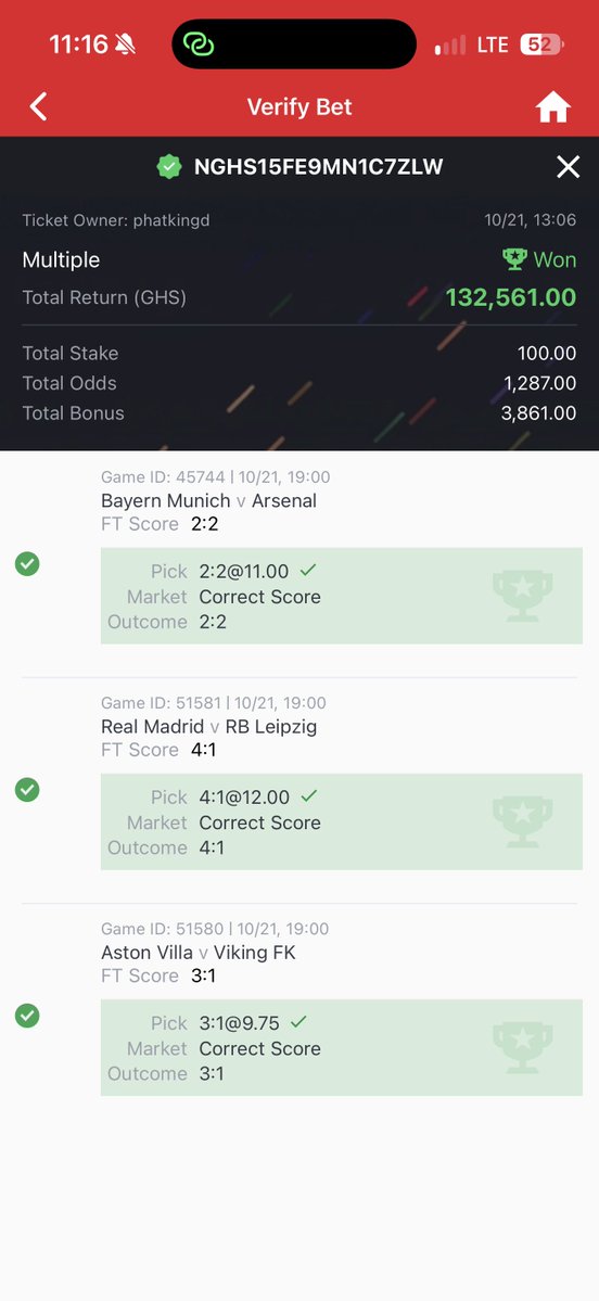 Analyst_365's tweet photo. 1,287 Odds. 3/3 Correct Score 🎉🎉🎉🔥

Well deserved bro . Congrats 🎉🎉🎉🔥🔥🎉🎉🎉🎉🎉🎉🎉🔥🔥🔥🔥🔥🔥🔥🔥 https://t.co/UB6BgCC4IZ