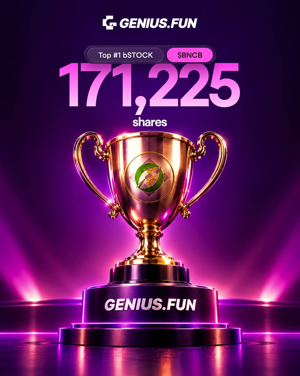 GeniusTerminal's tweet photo. Congrats to @BNBStandard for being the top #1 bStock with the most amount of shares on https://t.co/rIU4NwhzBf.

Currently, the Genius foundation holds approximately 171,225 shares of $BNCB.

The community is coming for the board room. 🫡 https://t.co/cvmqbv1fsE