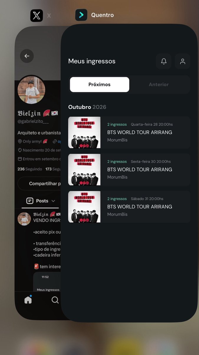 gabrielmarc77's tweet photo. VENDO INGRESSO SHOW BTS  🪭🇰🇷🇧🇷

Dias 28,30 e 31 de outubro

•tipo de ingresso: meia e inteira

•cadeira inferior
•pista 
•arquibancada 

Faço a comprovação e comprovo minha identidade 🚨

🏷️ show bts world tour arirang ingresso compro https://t.co/xMeC2TaZMS