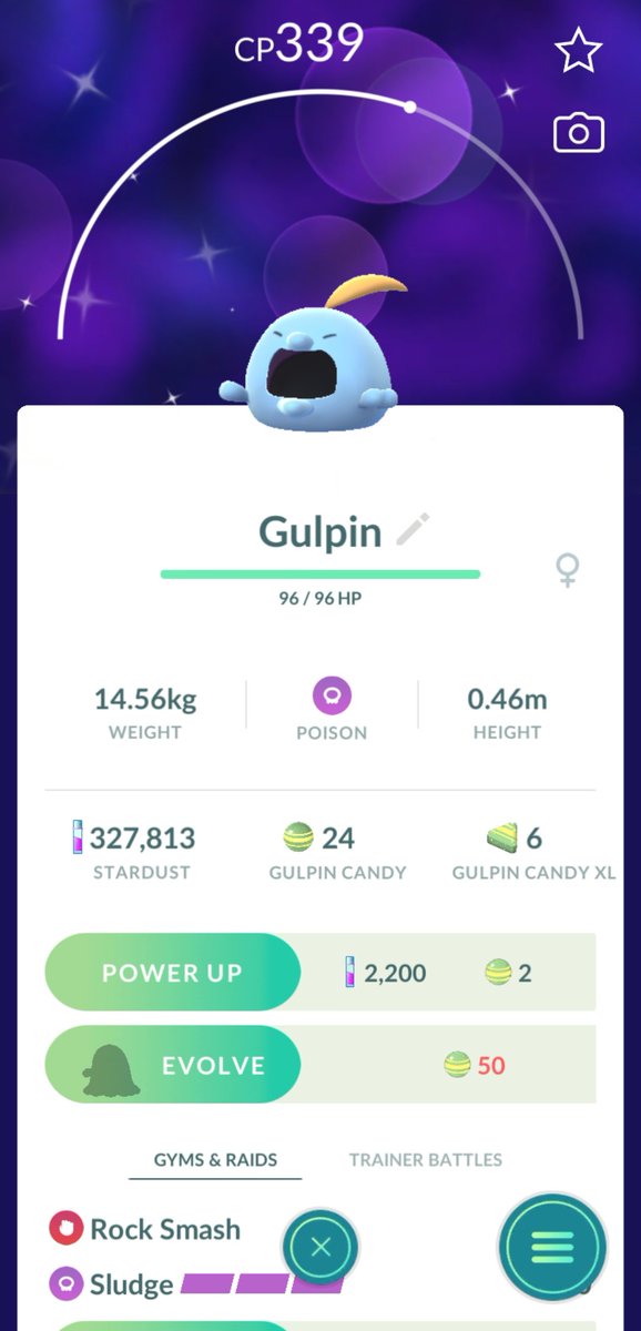 BrandonCollect's tweet photo. I caught a shiny Gulpin in Pokémon GO! https://t.co/igItjvmR55