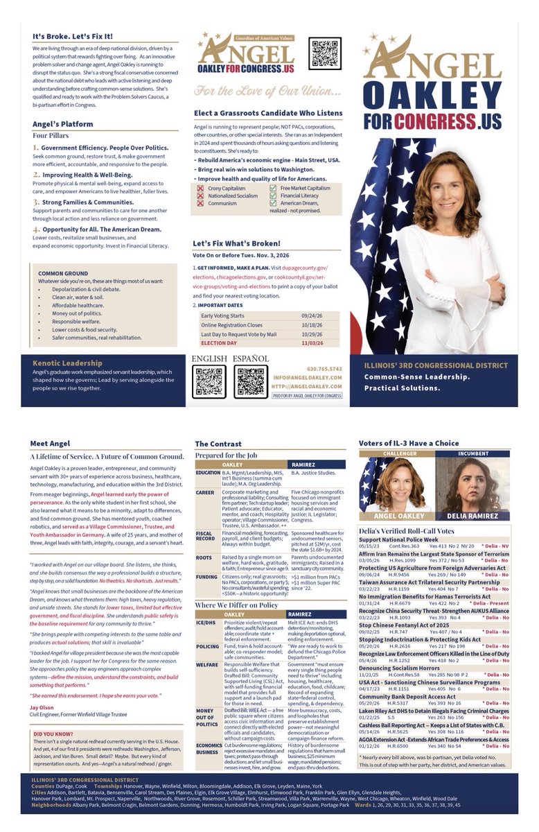 ILGOPCommunity's tweet photo. This is the trifold brochure @angeloakley needs help getting into the hands of voters https://t.co/3Yq2SgzSAf