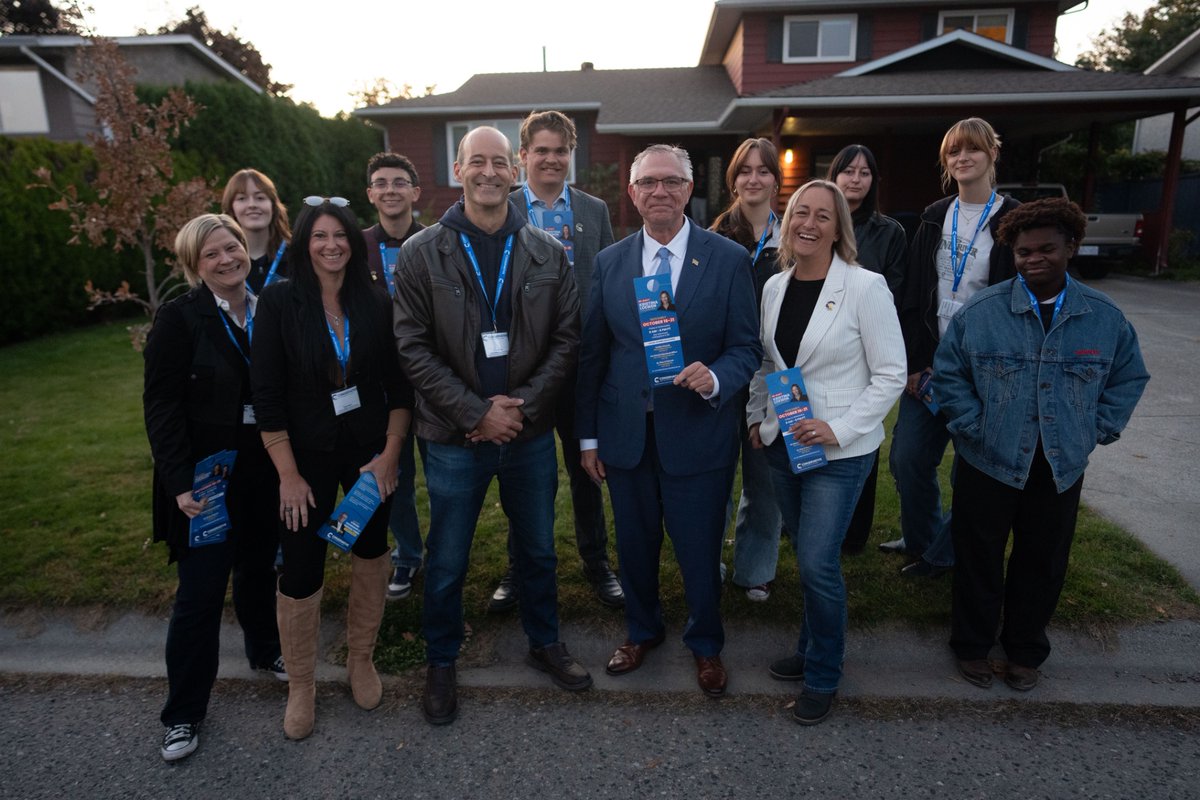 LDoerkson's tweet photo. Great time on the doors in Kelowna Centre with our candidate Kristina Loewen! Thank you to everyone who took the time to chat and share what matters to them and their families. Kelowna Centre is ready for strong leadership for serious times, and Kristina is the voice the community needs.