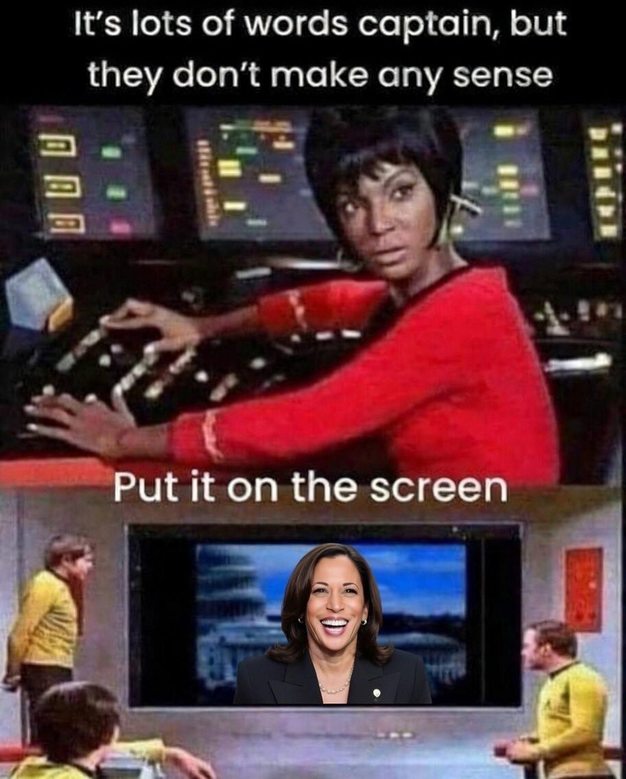 MrPanther2012's tweet photo. @EndWokeness That's not new! That's drunk Kamala. https://t.co/OBZD1oNbwA