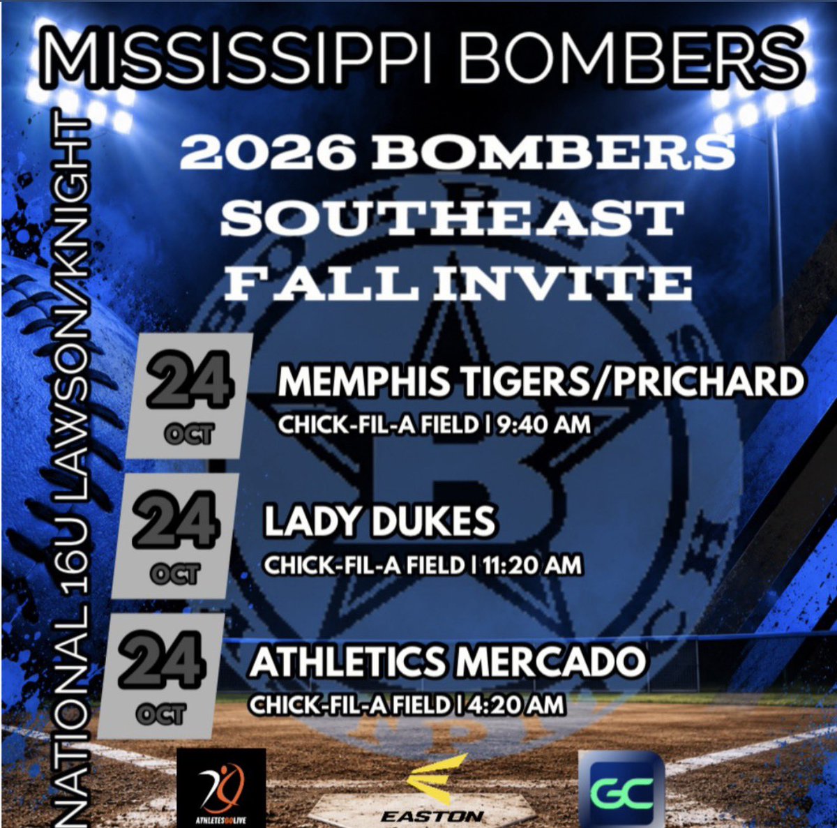 bkdees5's tweet photo. Next stop on our Fall tour: 🍁🍂
MTrade Park in Oxford, MS- for the 
Bombers Southeast Fall Invite!☀️🩵

Excited to compete with my @MSBombersLawson teammates— so come over to @ChickfilA field & watch!!! 👀
I promise you don’t want to miss the chance to see these talented girls play!! 
@LineDsoftball @DiamondAddicts @TKNIGHT11 @ExtraInningSB @LetsGoICC_SB @Coach_Cam16 @IHartFastpitch @BelmontAthF