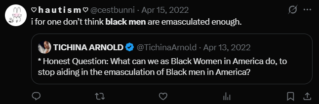 HectorDectector's tweet photo. I'm on the side of it doesn't matter who you date. Being Pro-Black is in you're actions
However, you are nowhere near the sidelines nor pro-black. In fact, you're the poster person as to why some people don't believe you can be pro-black and date a white person. Insanity https://t.co/Go0IwmHZpv
